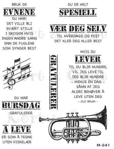 Kort & Godt stempelplate M-241 vær deg selv til hverdags og fest, det kler deg aller best