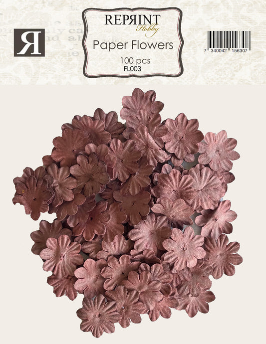 NYHET! Reprint Mini Papirblomster 20 mm 100 stk - røde