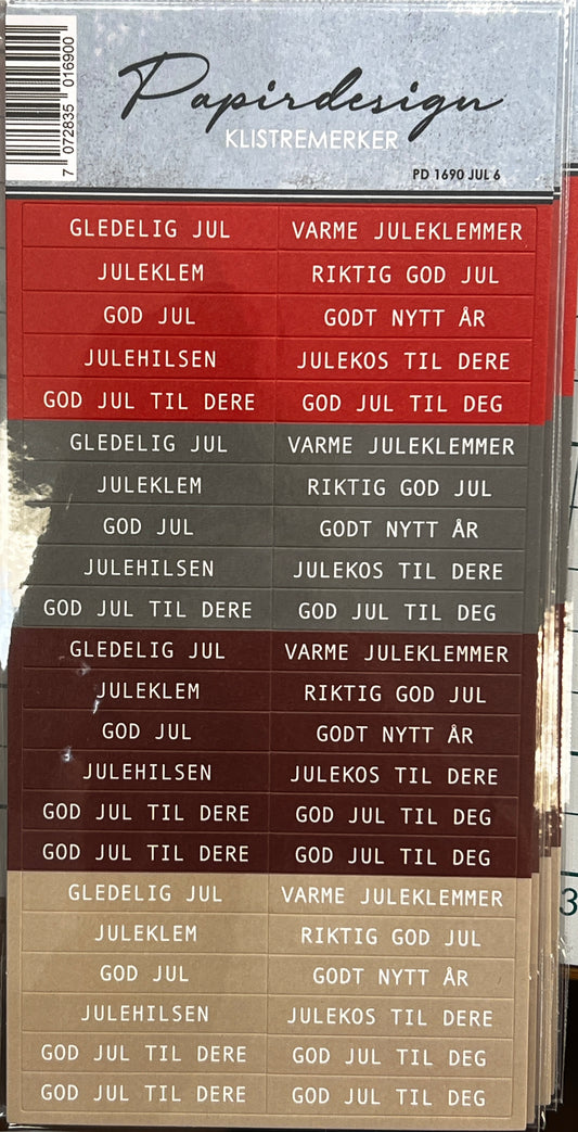 NYHET! - Papirdesign klistremerker - Jul 6
