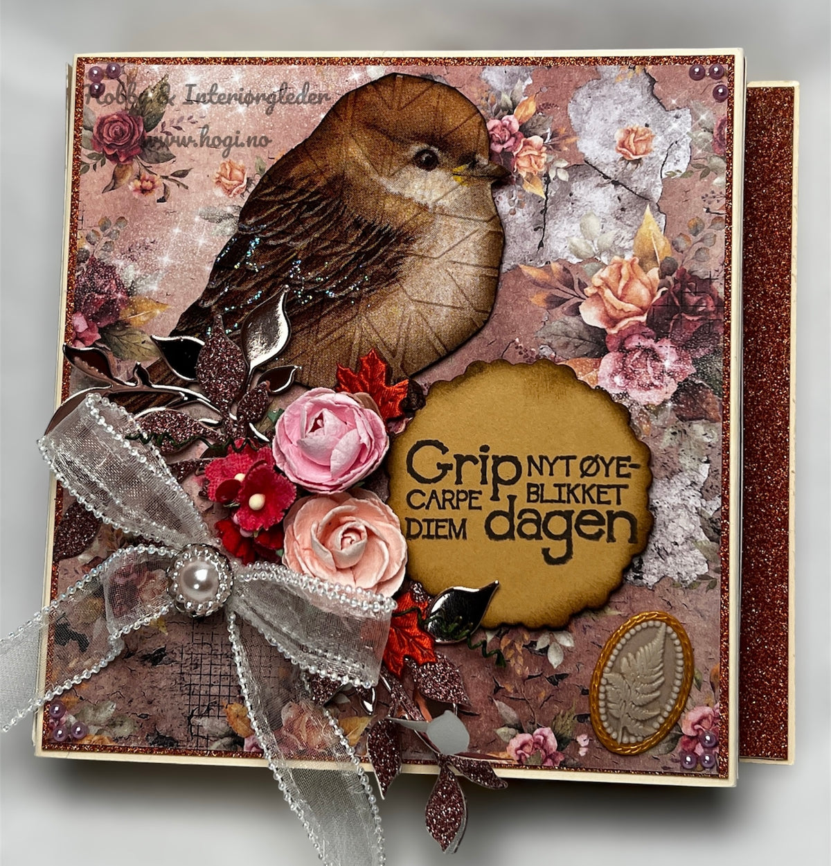 NYHET! Hobbypakke/ hobbykit - Lommetørklekort m/tag.