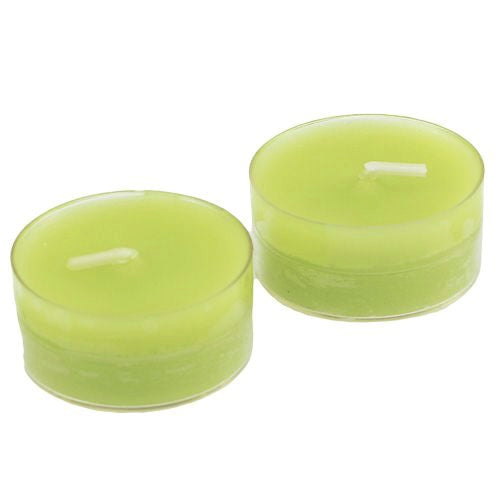 Telys - oliven - 16stk - 4t brenntid ( gjennomsiktig plastkopp)