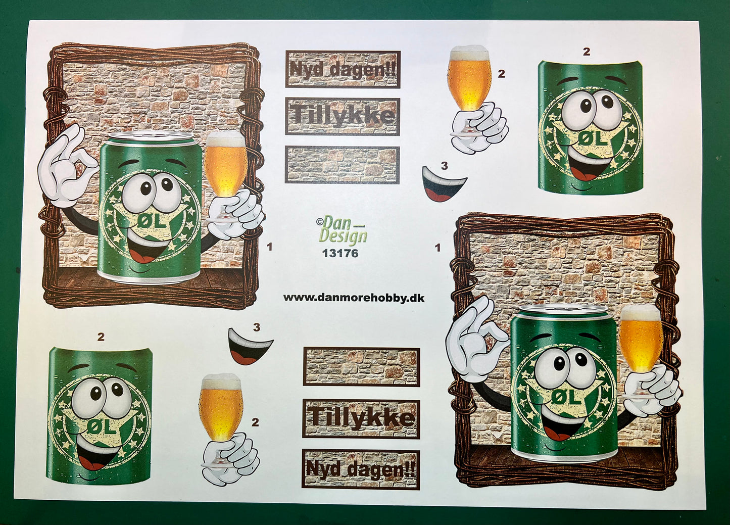 3D klippark - ølboks med ansikt