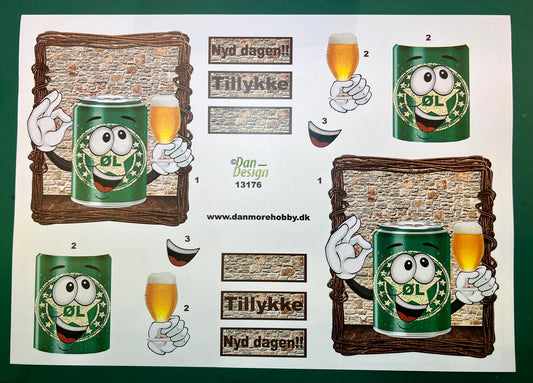 3D klippark - ølboks med ansikt