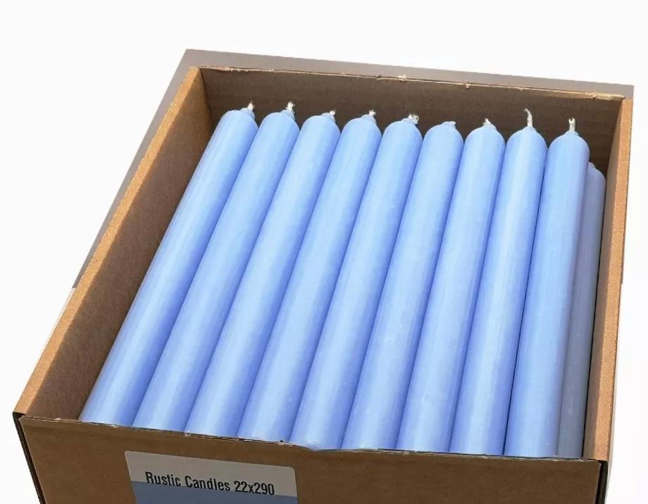Kronelys  lys blå / light blue 28cm