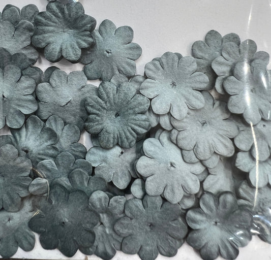 Reprint Mini Papirblomster 20 mm 100 stk - blå