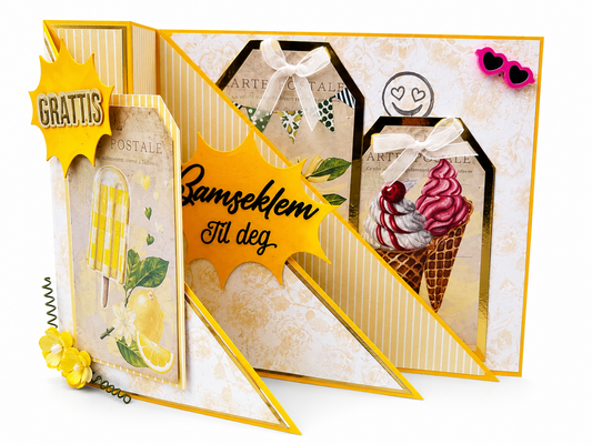 Hobbypakke/ hobbykit - - Knall kult kort med trekantfront.