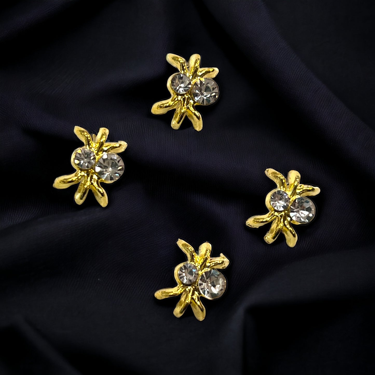 Charms - miniatyr - metallcharms - edderkopp med bling