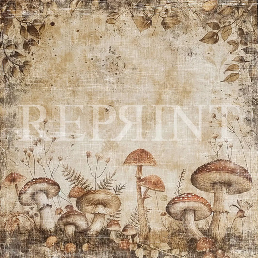 NYHET! Reprint  - Hello fall mønsterark - Mushroom  - 12’x12’