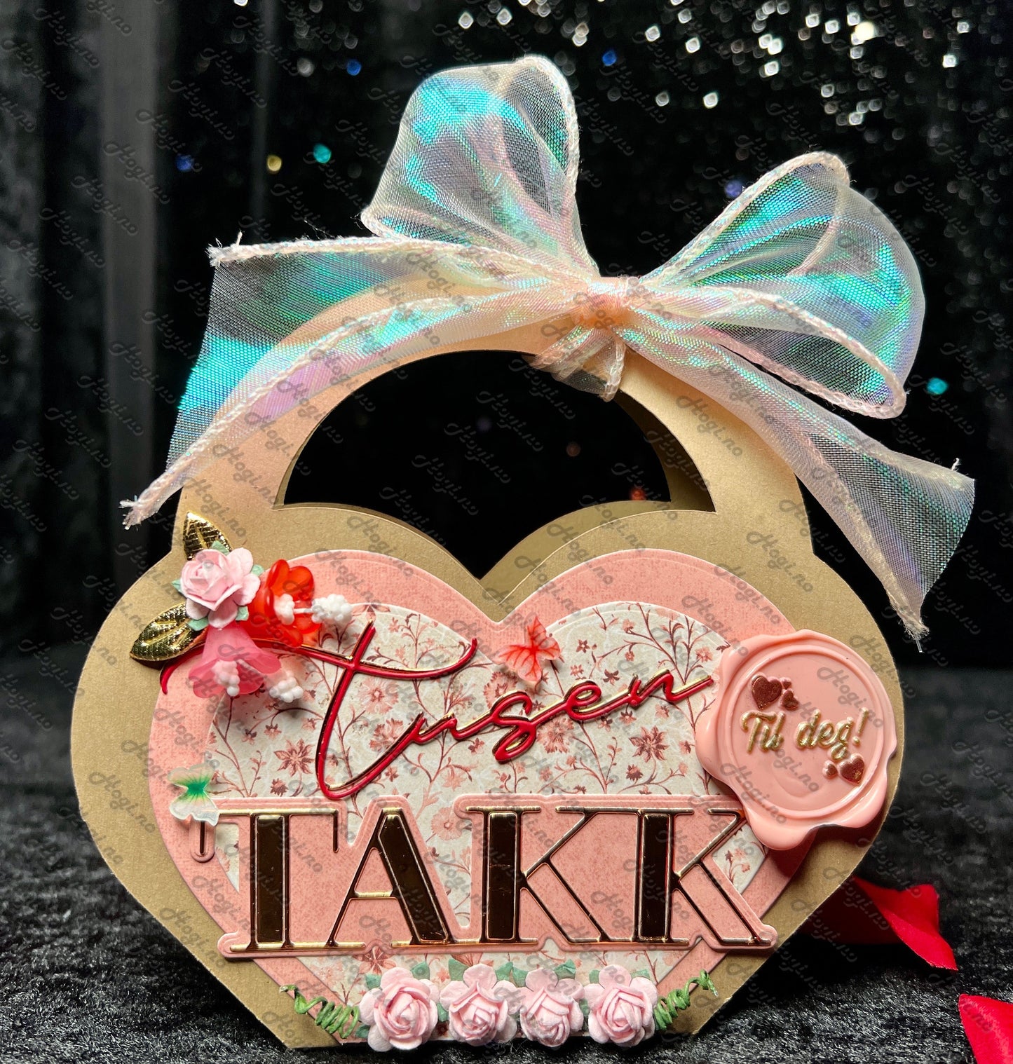 EKSKLUSIV NYHET! Hogi.no’s design: «Til deg» lakkseglstempel. Komplett -stempel med håndtak