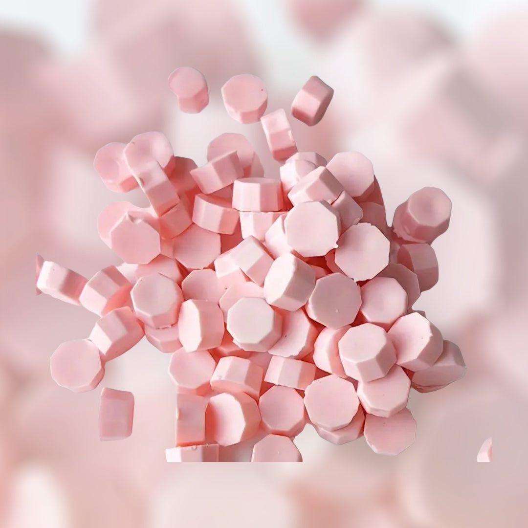Wax octagon i lys rosa / baby pink    , voks til bruk med lakksegl/ lakkstempel 17g