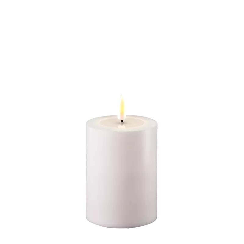 LED Candle - 1 stk kubbelys hvit D:7,5 cm x H: 10cm Ute/Inne