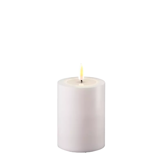 LED Candle - 1 stk kubbelys hvit D:7,5 cm x H: 10cm Ute/Inne