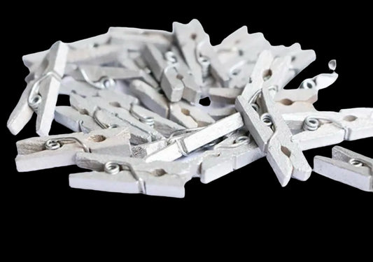 Klyper -små 2,5cm- 24 stk sølvfarget