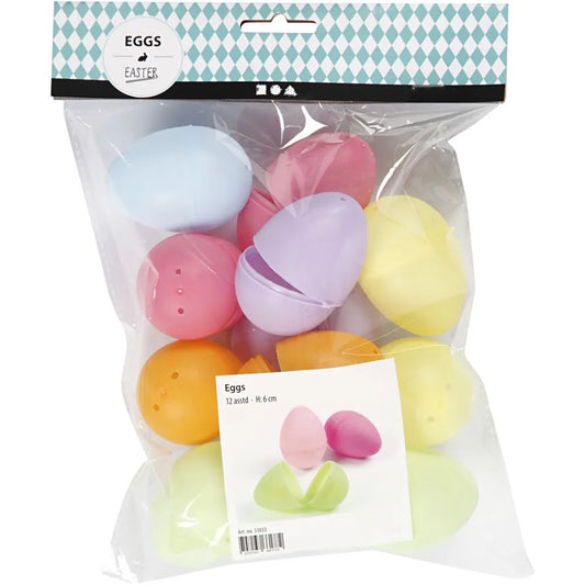 Egg 24 stk pastellfarget - H: 6cm - assortert farge ( delbar )