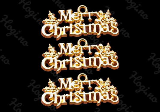 Charms - miniatyr - metallcharms - Merry Christmas