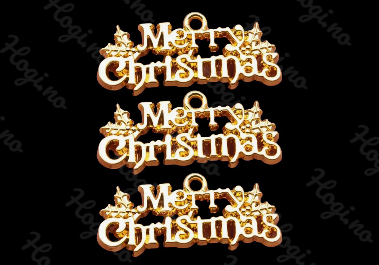 Charms - miniatyr - metallcharms - Merry Christmas