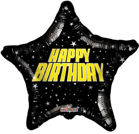 Folie ballong - Stjerne " Happy Birthday "