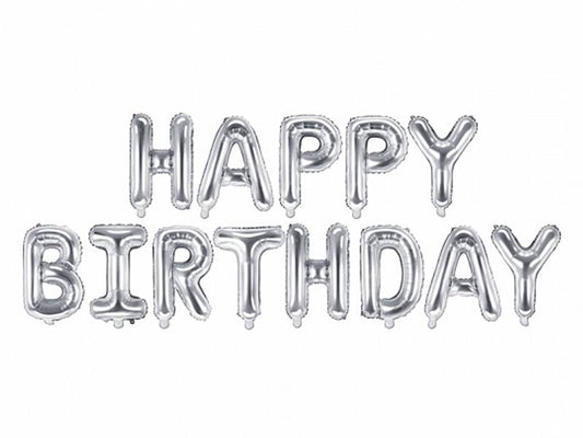 Ballong Banner - bokstaver - Happy Birthday  H: 35cm