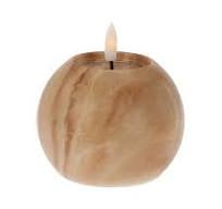 LED Candle ledlys - brown marble- 1 stk kubbelys kule Ø:10cm x H: 7,5cm