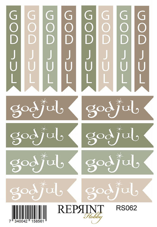 Reprint -  Stickers - Cozy Christmas - Norsk tekst- 11x16 cm