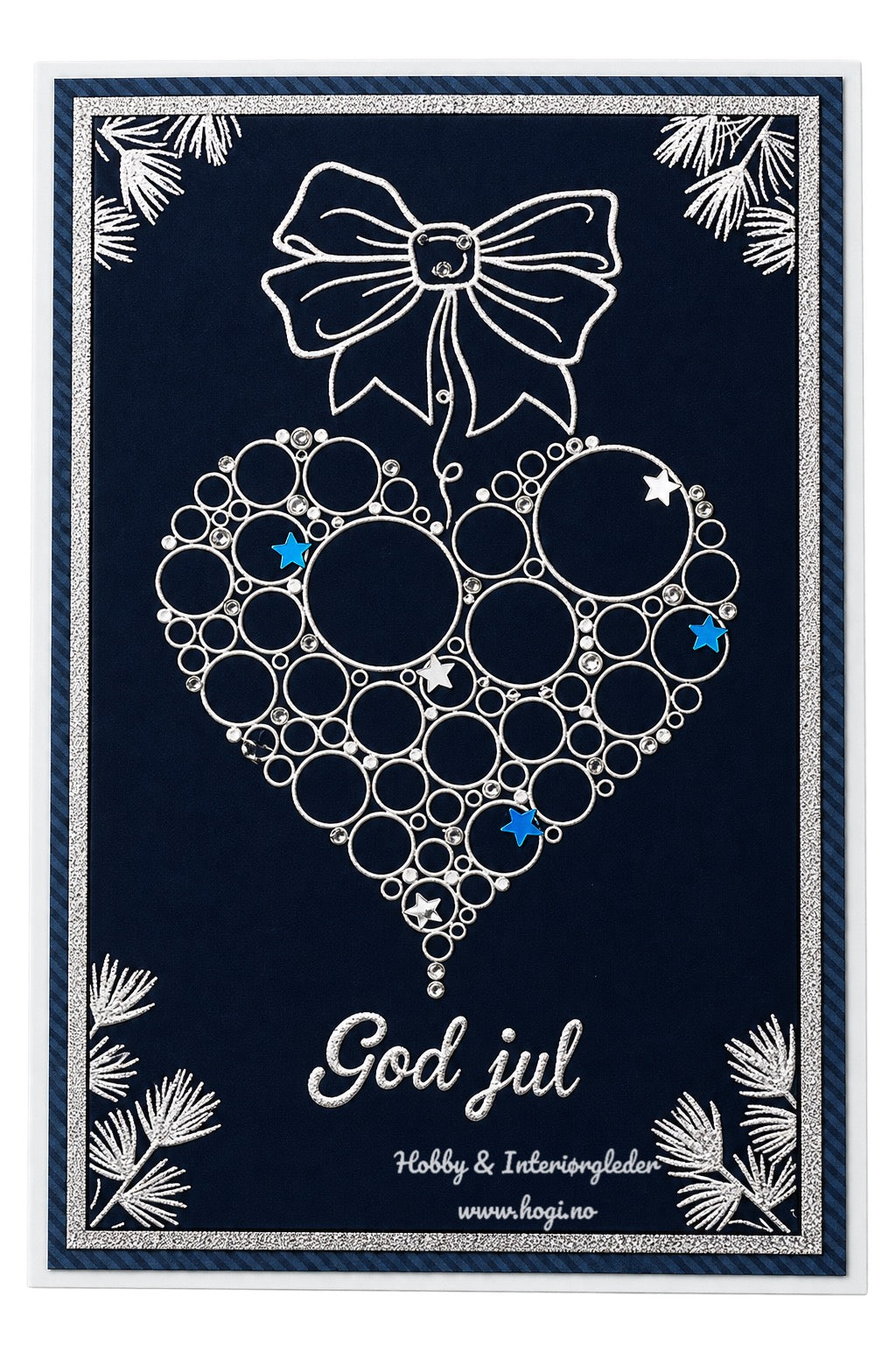 Woodware - julekule- stempelplate - Big bubble  bauble - Heart clear stamps ( jgs812)