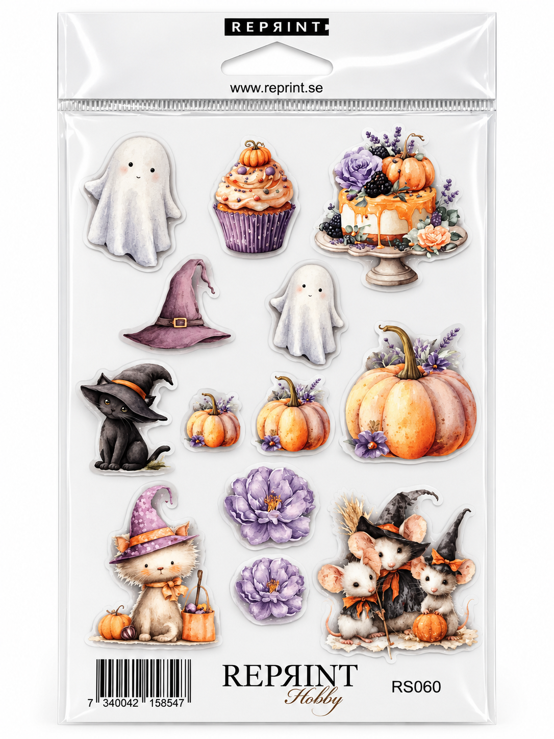 Reprint -  Stickers -Enchanted Halloween  - tekst- 11x16 cm