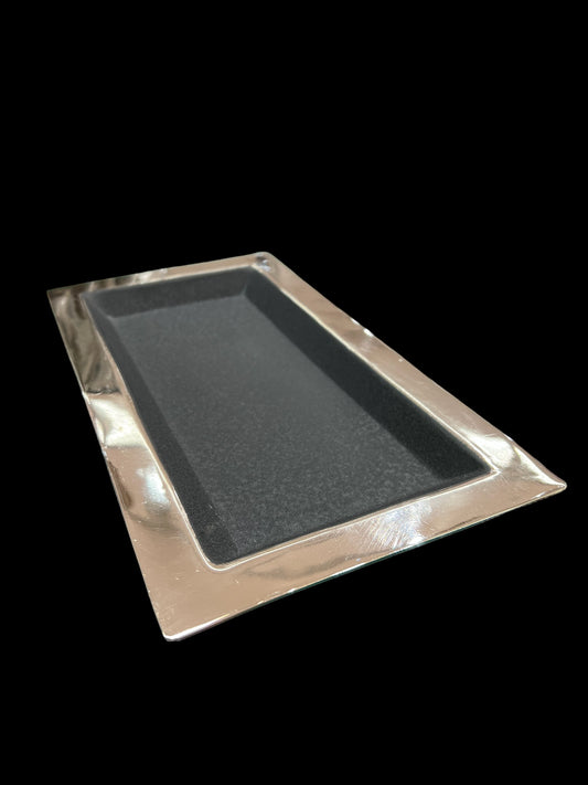 Metall fat sort 31x17 cm