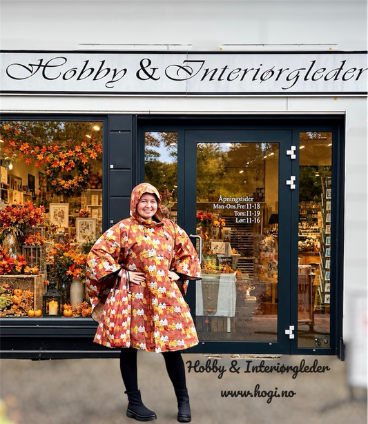 Poncho m/ refleks, lomme med nøkkelhank