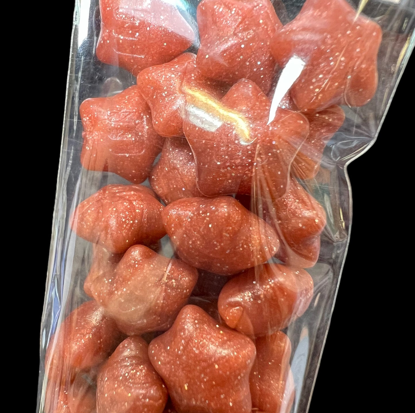 Wax  stjerner, voks til bruk med lakksegl/ lakkstempel rosé-gull m/glitter