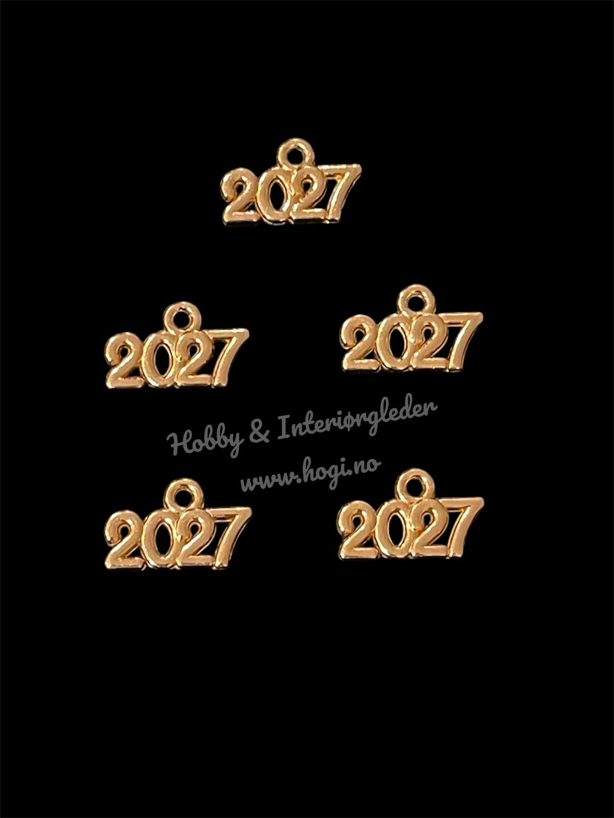 Charms - miniatyr - metallcharms - 2027 - 5 stk i pk velg farge