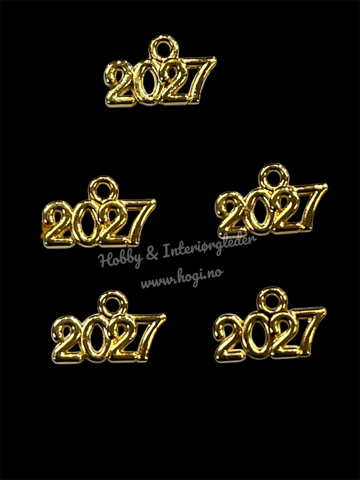 Charms - miniatyr - metallcharms - 2027 - 5 stk i pk velg farge