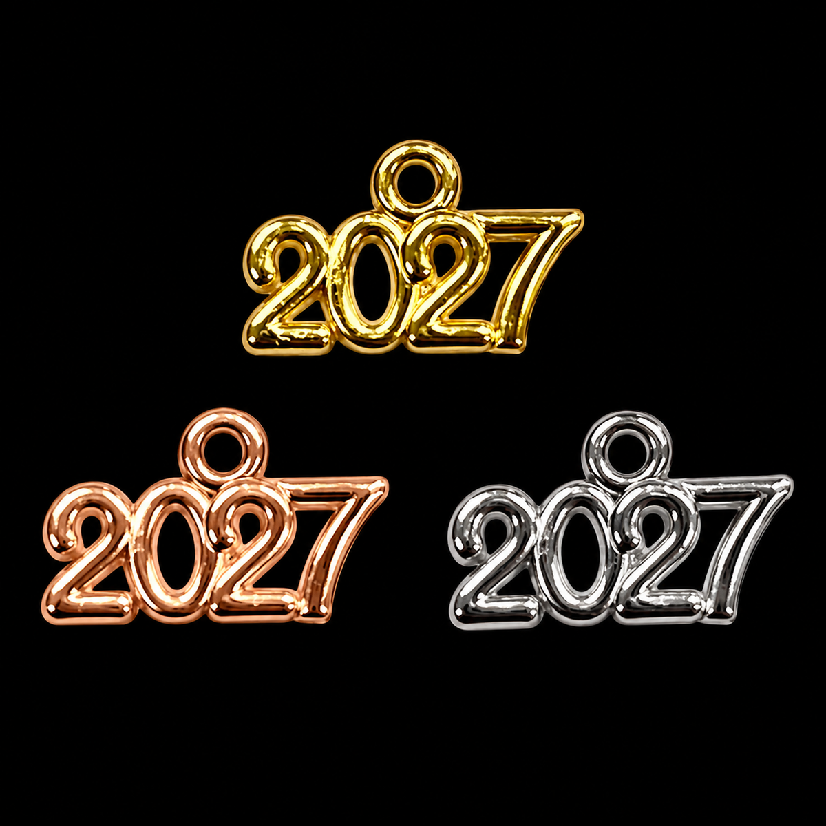 Charms - miniatyr - metallcharms - 2027 - 5 stk i pk velg farge
