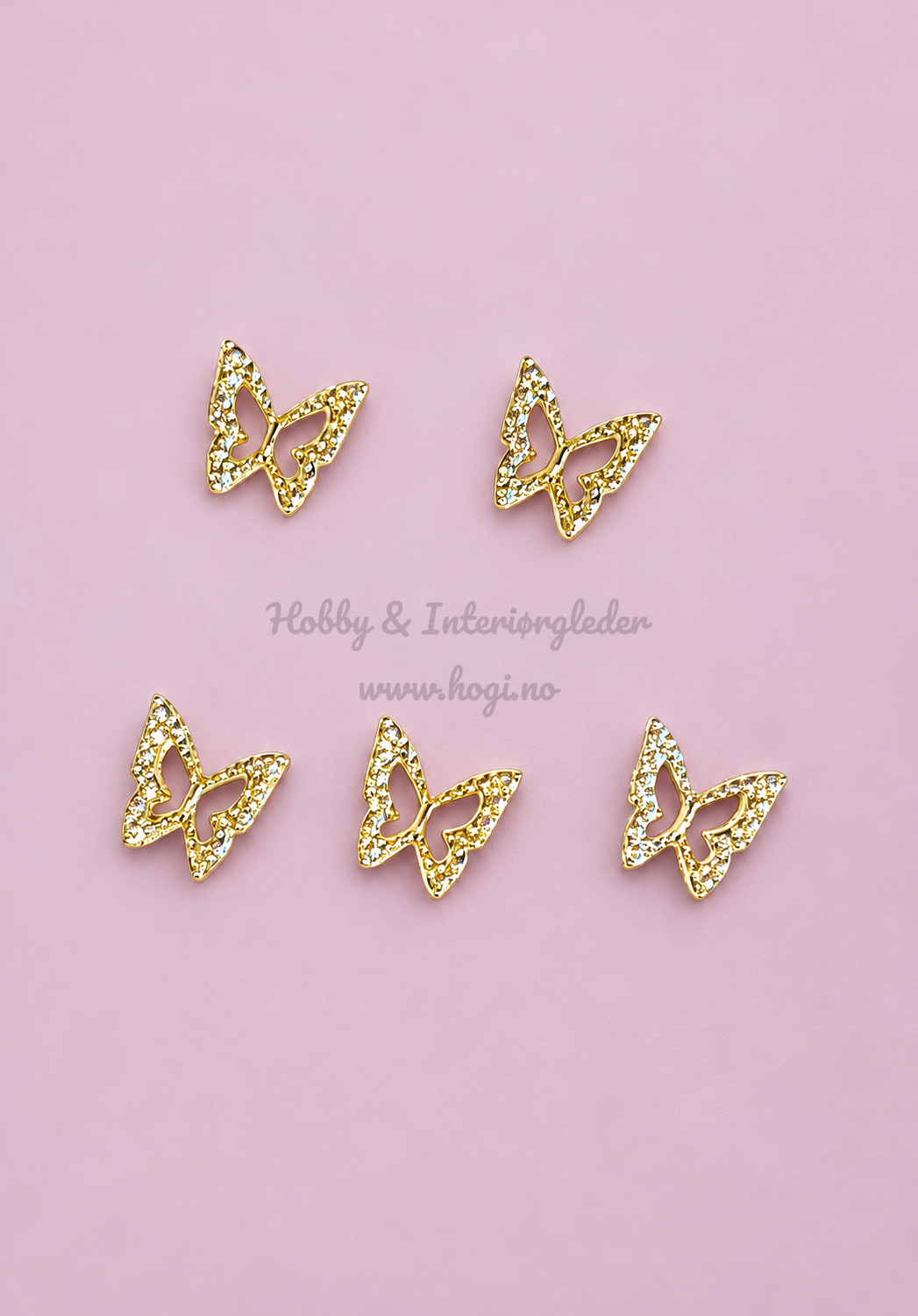 Charms - miniatyr - metallcharms - sommerfugl
