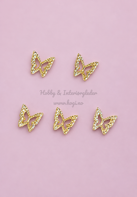Charms - miniatyr - metallcharms - sommerfugl
