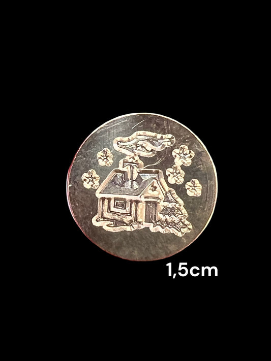 lakkstempel MINI - wax sealing coin - hytte i skogen / hus - til lakkstempel segl