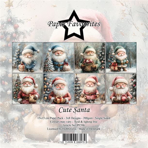 NYHET! Arkpakke - Cute Santa  6x6 Inch Paper Pad (PF596)