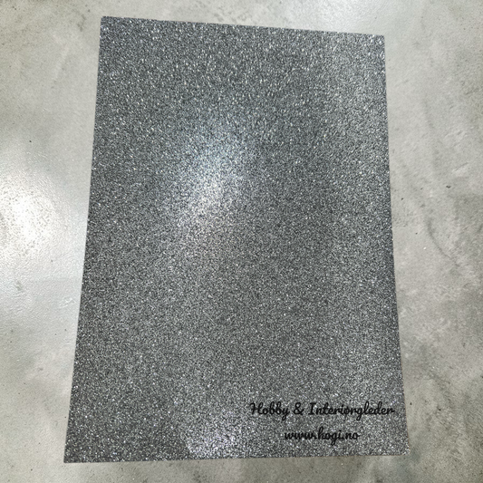 A4 - Glitterkartong -  Dyp sølv / Antique silver