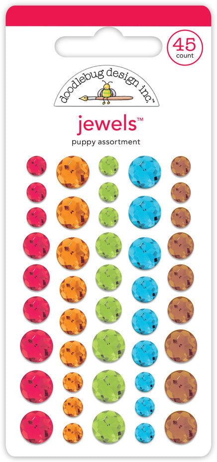 Halvperler m/ lim - bling - Puppy Assortment Jewels (7650)