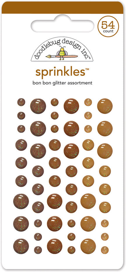 Halvperler m/lim - Dotter- Doodlebug Design – Sprinkles Bon Bon Glitter Assortment (54 stk) ✨