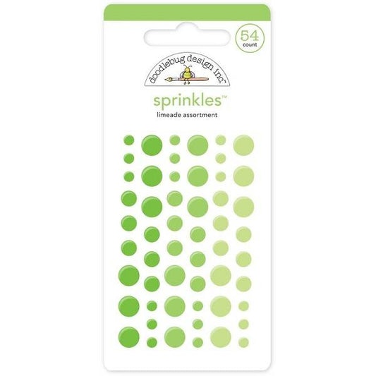 Halvperler m/lim - Dotter- Doodlebug Design – Sprinkles Limeade Glitter Assortment (54 stk) ✨