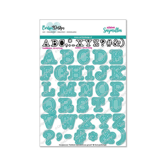 Dies sett - Alfabet - Alfabet typemachine groot snijmallen CDSN-0169
