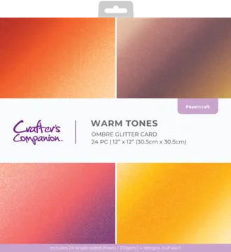 Crafter's Companion Warm Tones 12x12 Inch Ombre Glitter Pad (CC-OMBGLIT12-WATO)