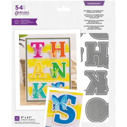 Gemini dies- Butterfly Alphabet Expressions Dies Uppercase Letters