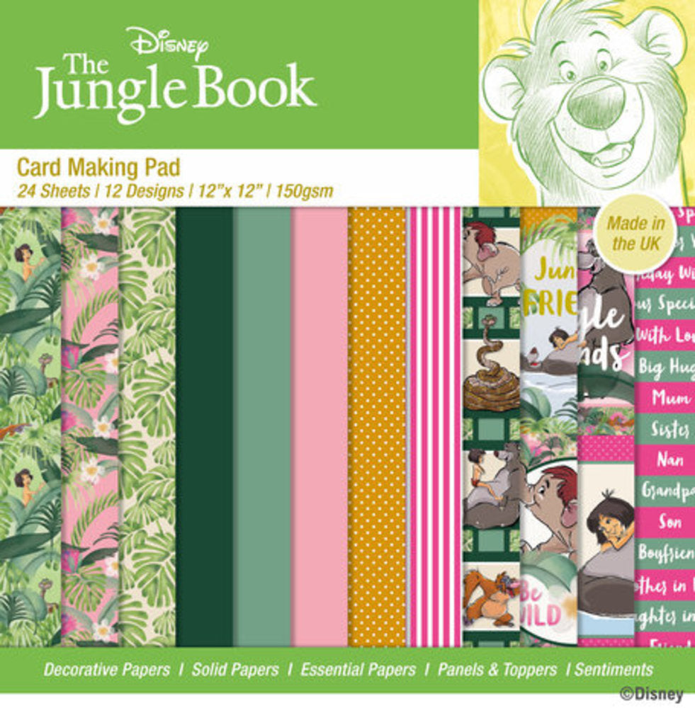 Arkpakke mønsterark - The Jungle Book 12x12 Inch Card Making Pad (DYP0066)
