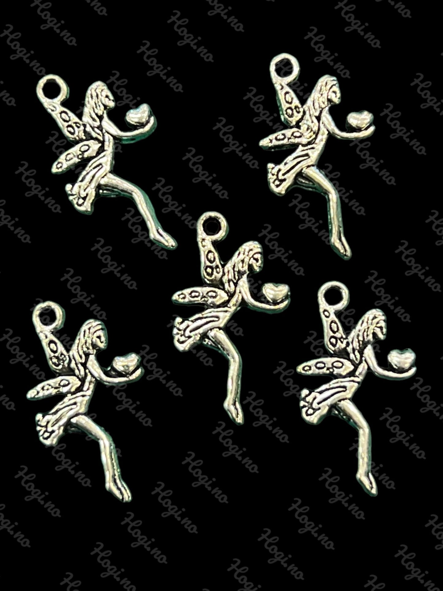 Charms - sølvfarget  fe / fairy