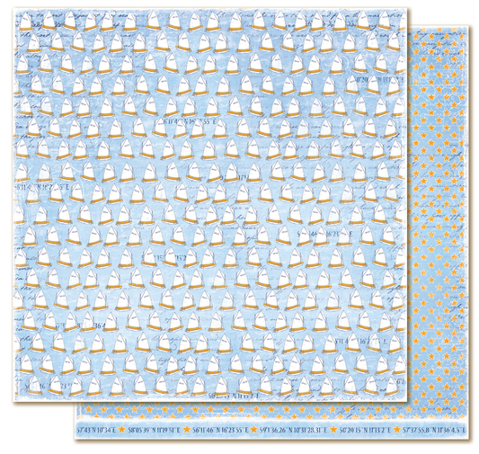 Maja Design - mønsterark -  life by the sea - Optimist dinghy - jolle- stjerner- 12'x12'