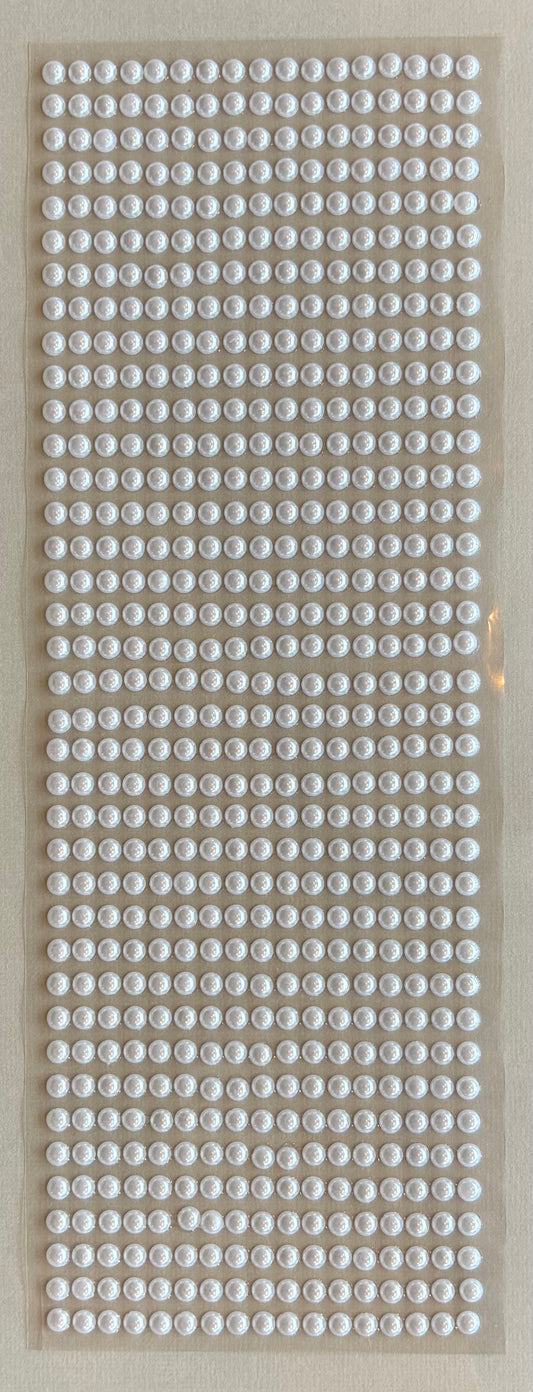 Halvperler hvite - selvklebende- Ø5mm