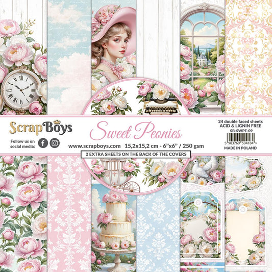 ScrapBoys Sweet Peonies SB-SWPE-09 6×6 Blokk