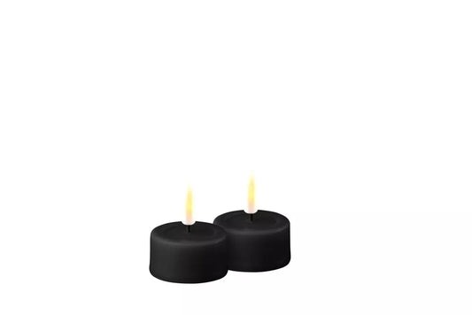 LED Tealight Candle / Te-led lys - Svart / sort