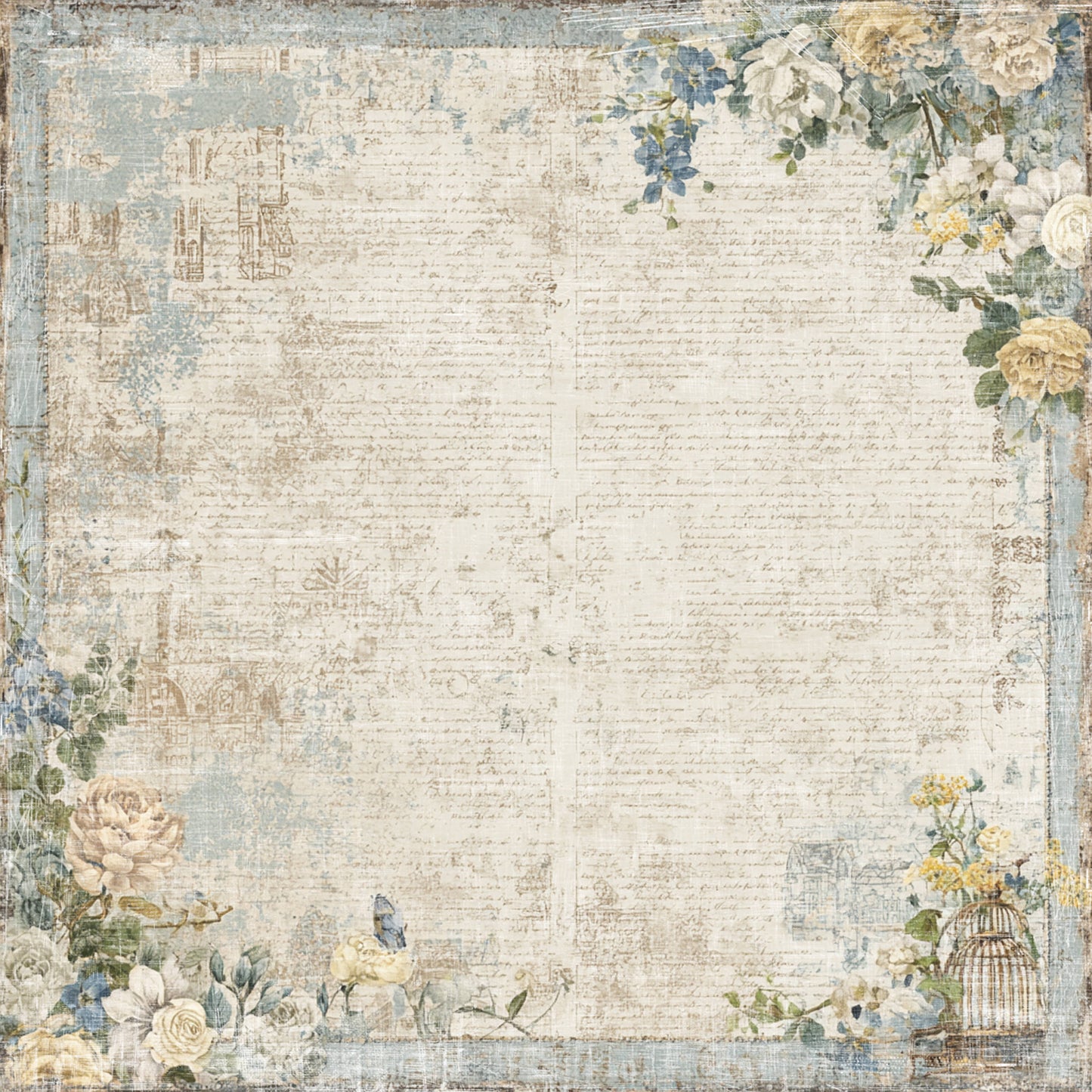 NYHET!  Reprint -Summer Meadow - Floral Frame 12x12 - RP0758